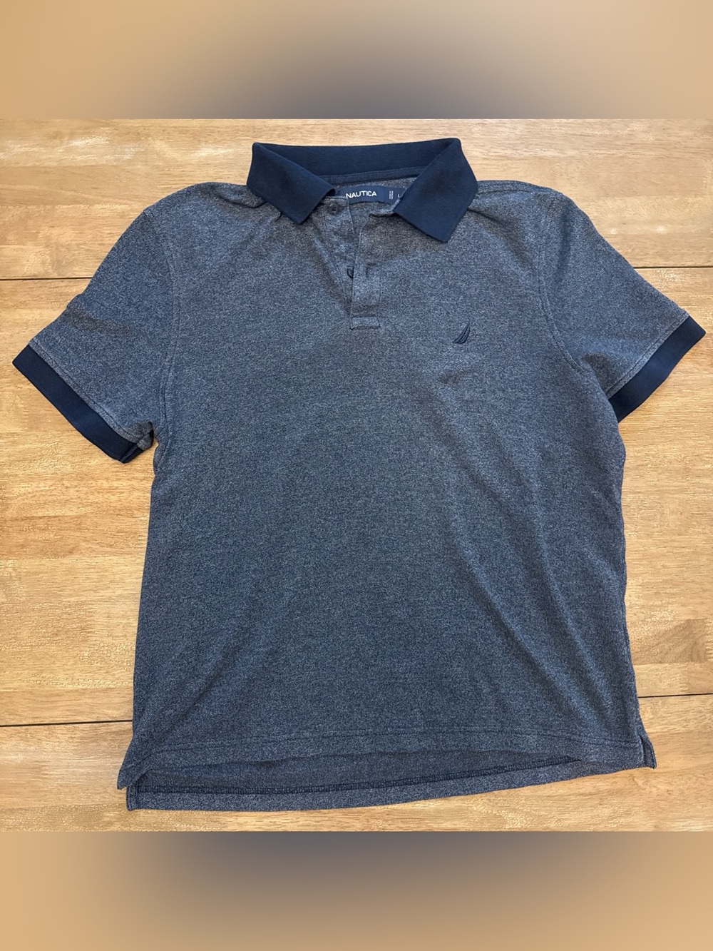 Nautica Men's Heather Navy Polo - L